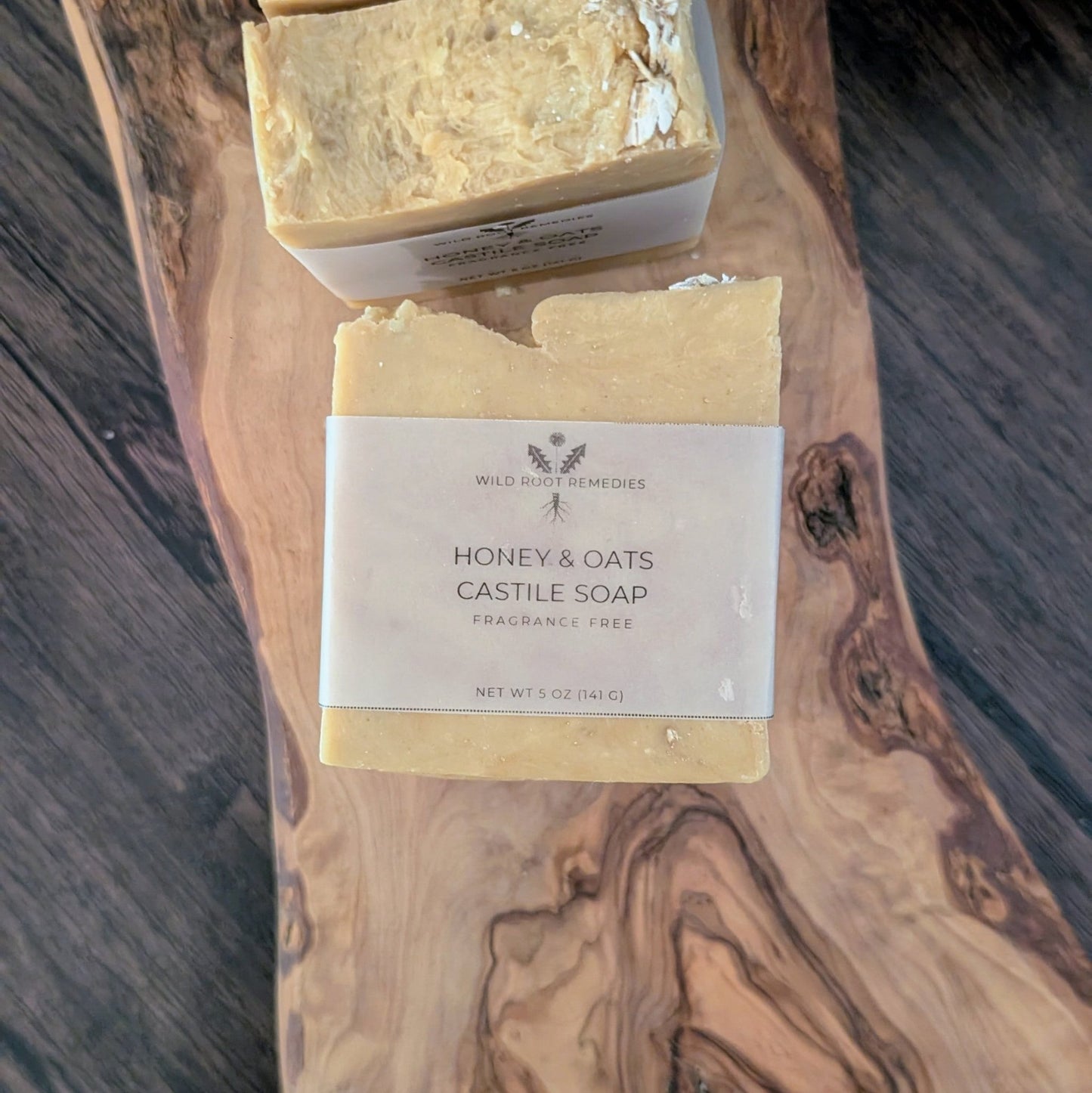 Honey & Oats Castile Soap (Fragrance Free) - Wild Root Remedies